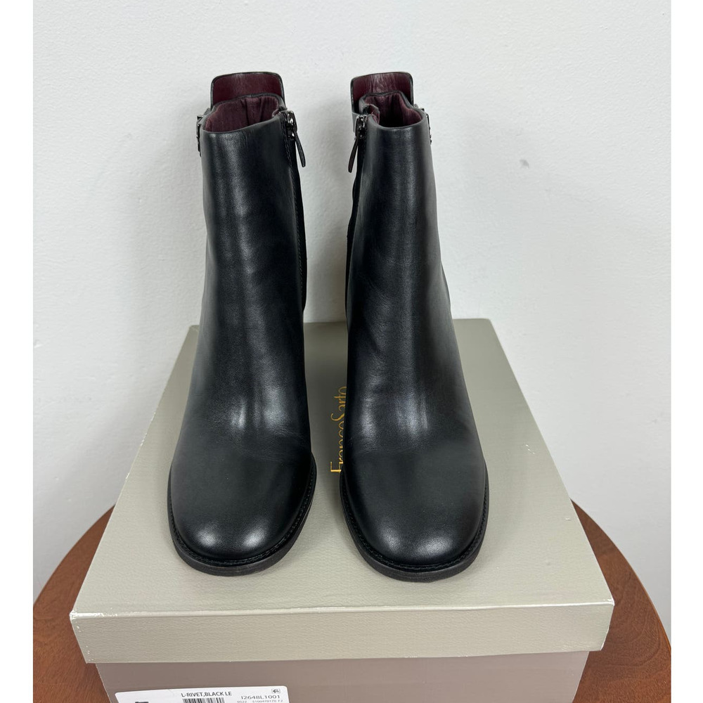 Franco Sarto Rivet Bootie in Black Leather Size 8.5